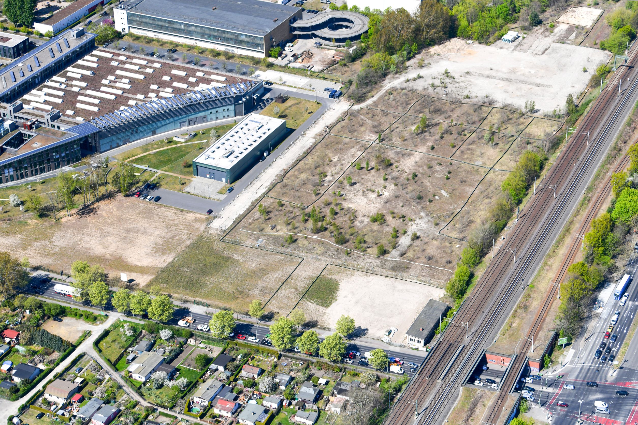 Luftaufnahmen der Fläche des geplanten Betriebshofs Adlershof