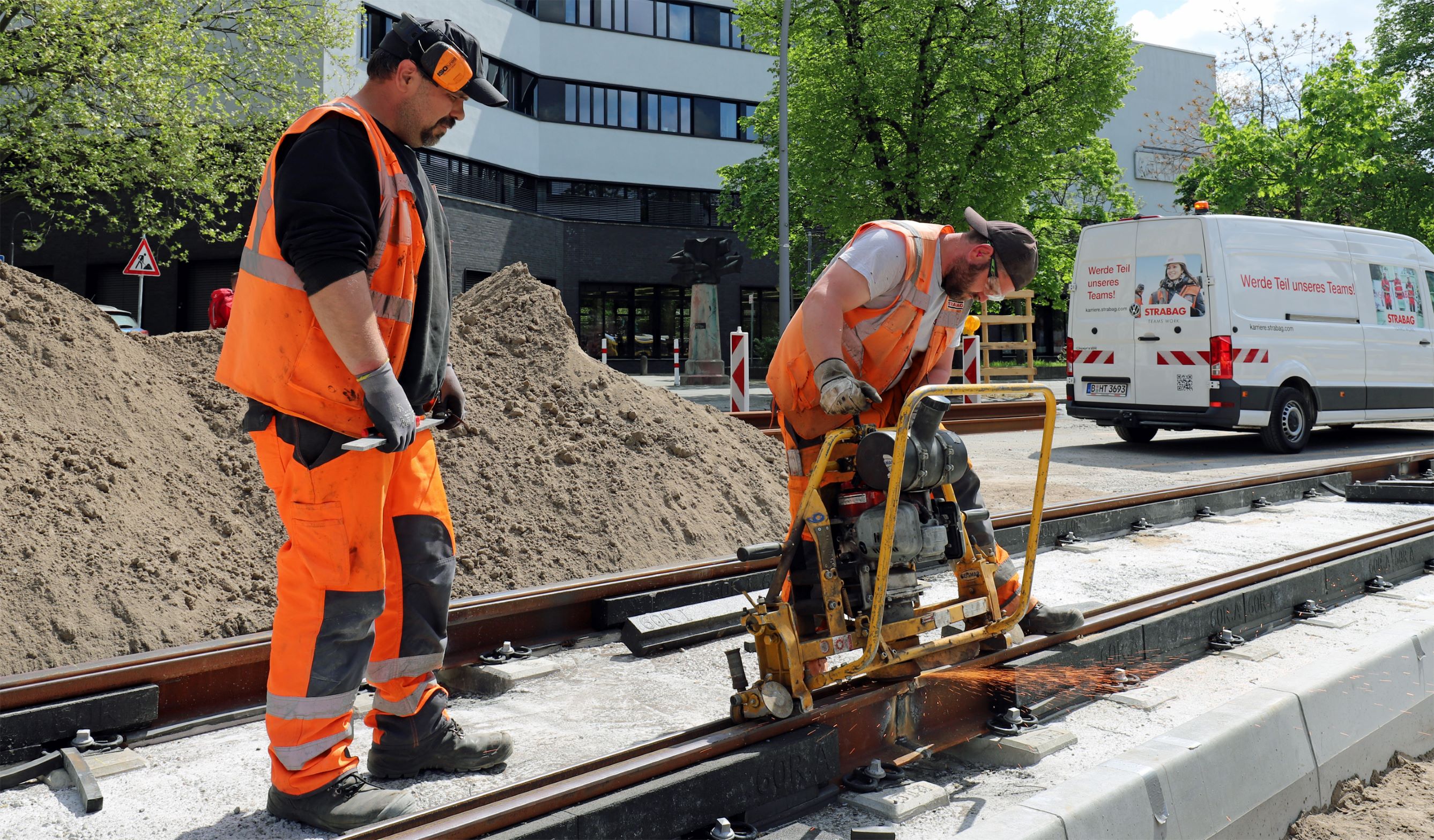 Mai 2022: Stoßbearbeitung auf der Rathenower Straße (Bildrechte: Stefan Büttner)